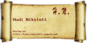 Hudi Nikolett névjegykártya